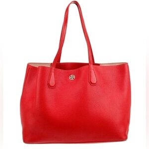 Tory Burch Brody Liberty Red Leather Tote
